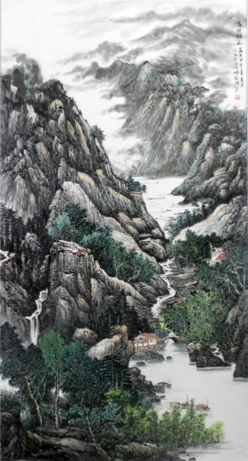 國畫 高山仰止 鄭輯英 作者單位:本溪市公安局